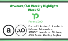 Arweave/AO 生态精粹 Week 51｜FusionFi 协议 & Aolotto 发布代币经济学、$BENCAT 在 Obtimus 发售、APUS 代币开启铸造
